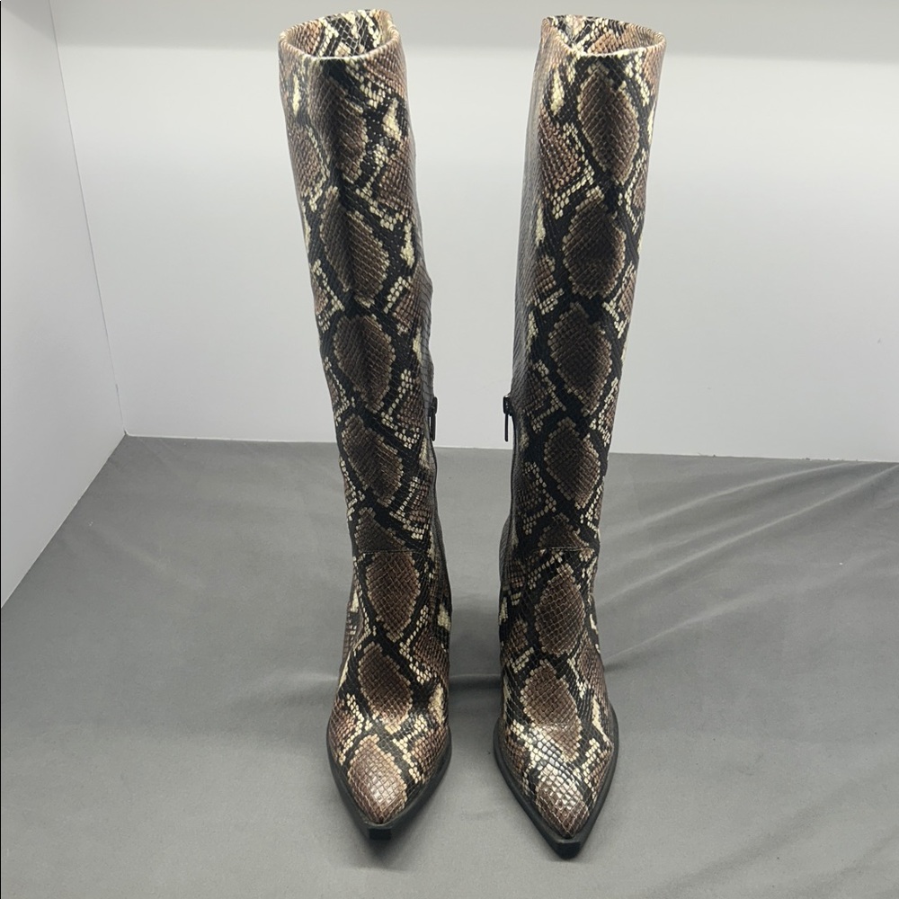 Vince Camuto Snakeskin Pattern Knee-High Boots  Size 5.5M  36EU
